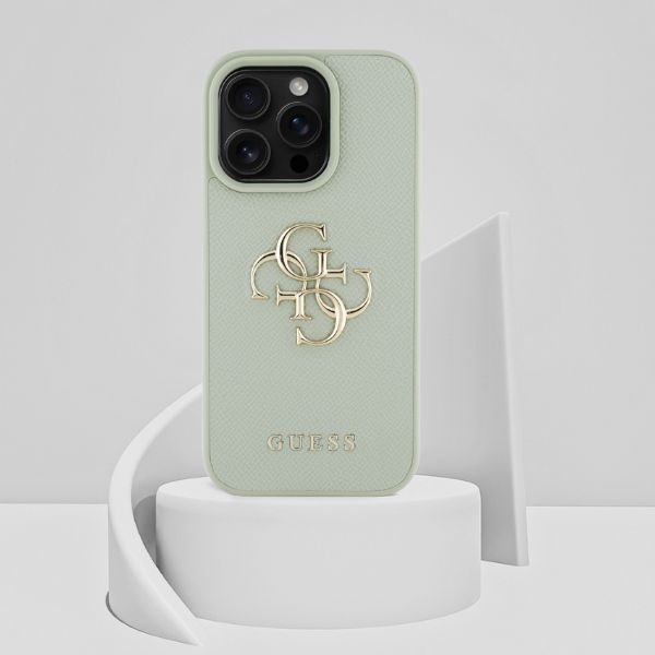 Dėklas Guess Grained Big 4G Logo Small Classic Logo Apple iPhone 16 Pro Max žalias aprašymas - Prekės nuotrauka