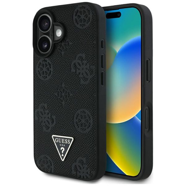 Dėklas Guess Grained Hot Stamp Peony Triangle Logo MagSafe Apple iPhone 16 juodos spalvos aprašymas - Prekės nuotrauka Dėklas Guess Grained Hot Stamp Peony Triangle Logo MagSafe Apple iPhone 16 juodos spalvos aprašymas - Prekės nuotrauka