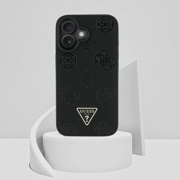 Dėklas Guess Grained Hot Stamp Peony Triangle Logo MagSafe Apple iPhone 16 juodos spalvos aprašymas - Prekės nuotrauka Dėklas Guess Grained Hot Stamp Peony Triangle Logo MagSafe Apple iPhone 16 juodos spalvos aprašymas - Prekės nuotrauka