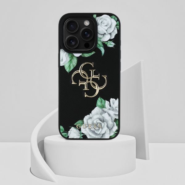 Dėklas Guess Grained Roses Big 4G logo Apple iPhone 16 Pro juodos spalvos aprašymas - Prekės nuotrauka Dėklas Guess Grained Roses Big 4G logo Apple iPhone 16 Pro juodos spalvos aprašymas - Prekės nuotrauka
