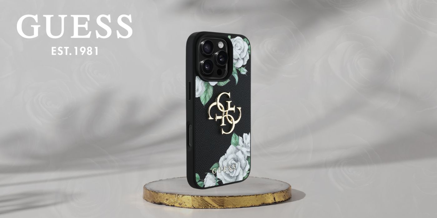 Dėklas Guess Grained Roses Big 4G logo Apple iPhone 16 Pro juodos spalvos aprašymas - Prekės nuotrauka Dėklas Guess Grained Roses Big 4G logo Apple iPhone 16 Pro juodos spalvos aprašymas - Prekės nuotrauka