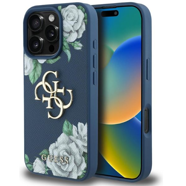 Dėklas Guess Grained Roses Big 4G logo Apple iPhone 16 Pro Max mėlynas aprašymas - Prekės nuotrauka Dėklas Guess Grained Roses Big 4G logo Apple iPhone 16 Pro Max mėlynas aprašymas - Prekės nuotrauka