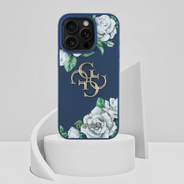 Dėklas Guess Grained Roses Big 4G logo Apple iPhone 16 Pro Max mėlynas aprašymas - Prekės nuotrauka Dėklas Guess Grained Roses Big 4G logo Apple iPhone 16 Pro Max mėlynas aprašymas - Prekės nuotrauka