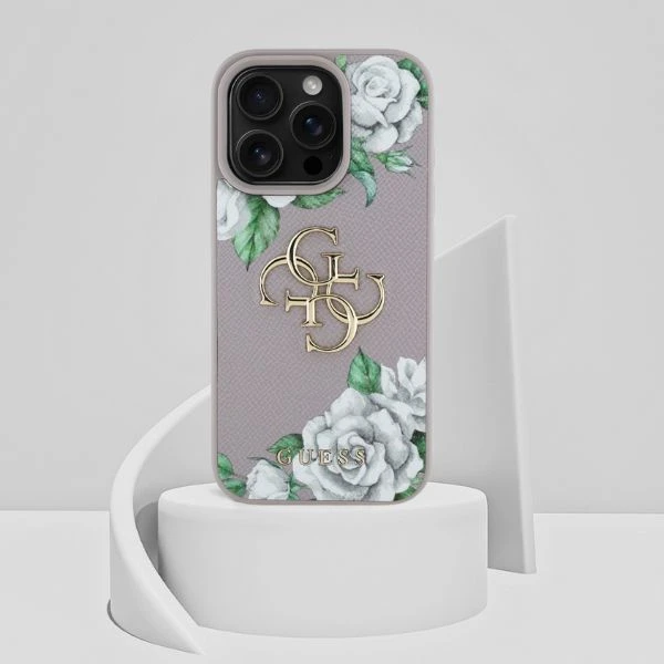 Dėklas Guess Grained Roses Big 4G logo skirtas Apple iPhone 16 Pro violetinės spalvos aprašymas - Prekės nuotrauka Dėklas Guess Grained Roses Big 4G logo skirtas Apple iPhone 16 Pro violetinės spalvos aprašymas - Prekės nuotrauka