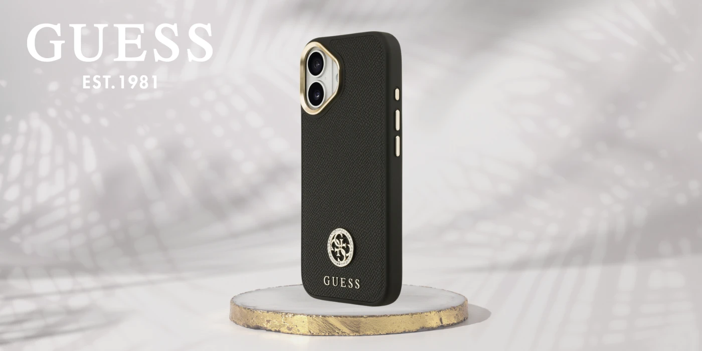 Dėklas Guess Grained Strass Logo MagSafe skirtas Apple iPhone 17 juodos spalvos aprašymas - Prekės nuotrauka Dėklas Guess Grained Strass Logo MagSafe skirtas Apple iPhone 17 juodos spalvos aprašymas - Prekės nuotrauka