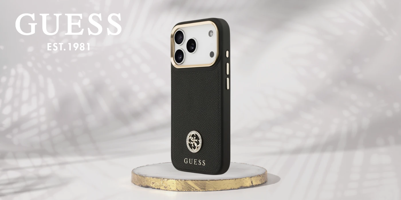 Dėklas Guess Grained Strass Logo MagSafe skirtas Apple iPhone 17 Pro juodos spalvos aprašymas - Prekės nuotrauka Dėklas Guess Grained Strass Logo MagSafe skirtas Apple iPhone 17 Pro juodos spalvos aprašymas - Prekės nuotrauka