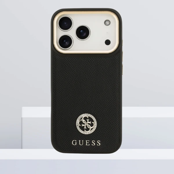 Dėklas Guess Grained Strass Logo MagSafe skirtas Apple iPhone 17 Pro juodos spalvos aprašymas - Prekės nuotrauka Dėklas Guess Grained Strass Logo MagSafe skirtas Apple iPhone 17 Pro juodos spalvos aprašymas - Prekės nuotrauka