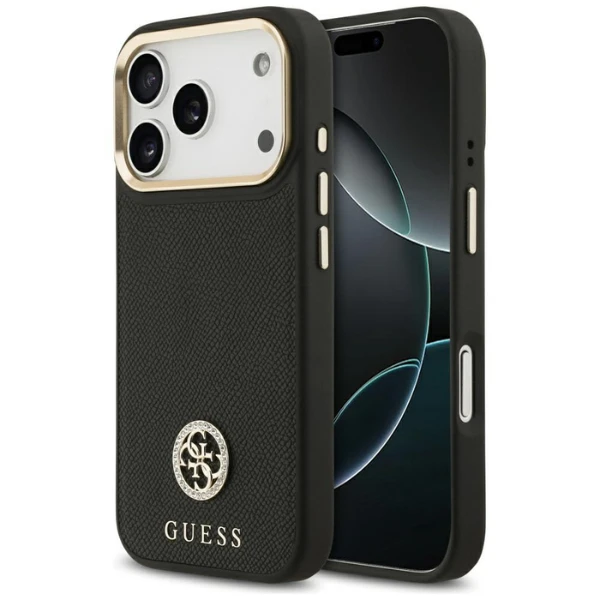 Dėklas Guess Grained Strass Logo MagSafe skirtas Apple iPhone 17 Pro juodos spalvos aprašymas - Prekės nuotrauka Dėklas Guess Grained Strass Logo MagSafe skirtas Apple iPhone 17 Pro juodos spalvos aprašymas - Prekės nuotrauka