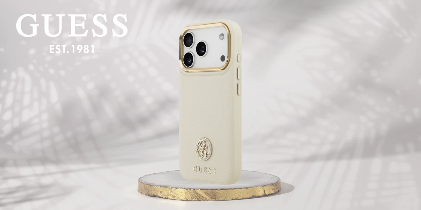 Dėklas Guess Grained Strass Logo MagSafe skirtas Apple iPhone 17 Pro beige aprašymas - Prekės nuotrauka Dėklas Guess Grained Strass Logo MagSafe skirtas Apple iPhone 17 Pro beige aprašymas - Prekės nuotrauka
