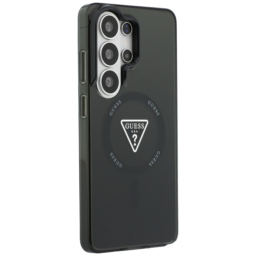 Dėklas Guess IML Gradient Triangle MagSafe Samsung Galaxy S26 Ultra juodos spalvos aprašymas - Prekės nuotrauka Dėklas Guess IML Gradient Triangle MagSafe Samsung Galaxy S26 Ultra juodos spalvos aprašymas - Prekės nuotrauka