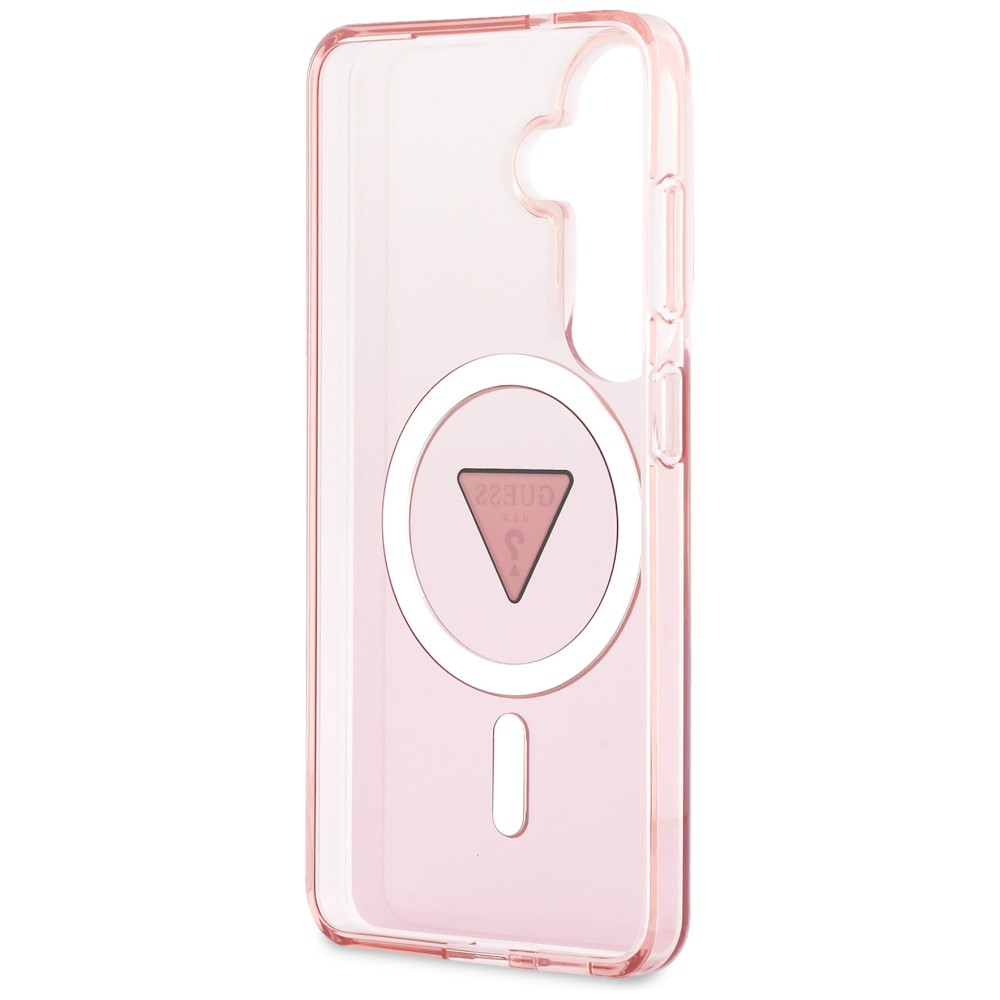 Dėklas Guess IML Gradient Triangle MagSafe Samsung Galaxy S26 rožinės spalvos aprašymas - Prekės nuotrauka