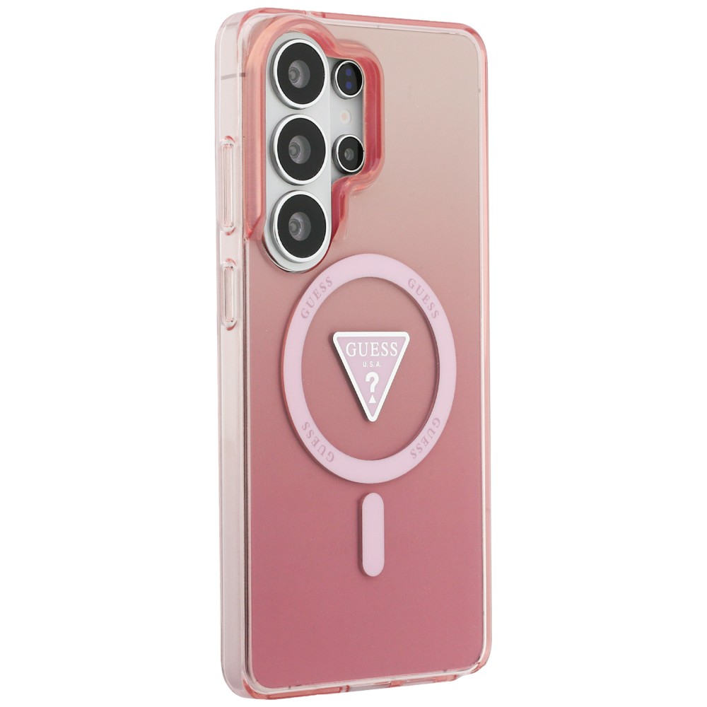 Dėklas Guess IML Gradient Triangle MagSafe Samsung Galaxy S26 Ultra rožinės spalvos aprašymas - Prekės nuotrauka