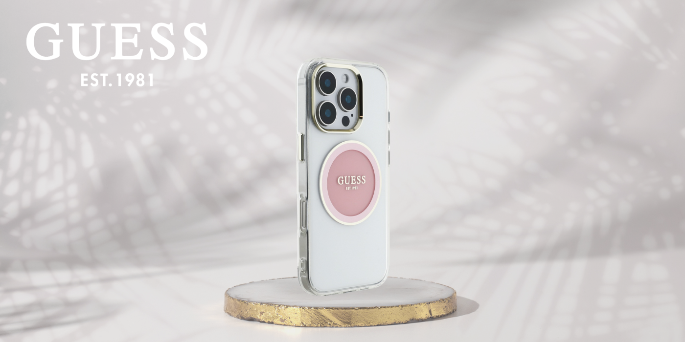 Dėklas Guess IML Metal Colored Circle Classic Logo MagSafe Apple iPhone 16 Pro rožinės spalvos aprašymas - Prekės nuotrauka