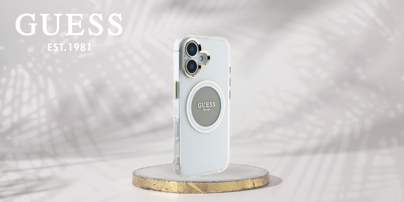 Dėklas Guess IML Metal Colored Circle Classic Logo MagSafe Apple iPhone 16 pilkas aprašymas - Prekės nuotrauka