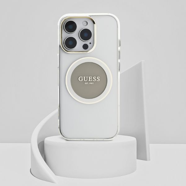 Dėklas Guess IML Metal Colored Circle Classic Logo MagSafe Apple iPhone 16 Pro pilkas aprašymas - Prekės nuotrauka Dėklas Guess IML Metal Colored Circle Classic Logo MagSafe Apple iPhone 16 Pro pilkas aprašymas - Prekės nuotrauka
