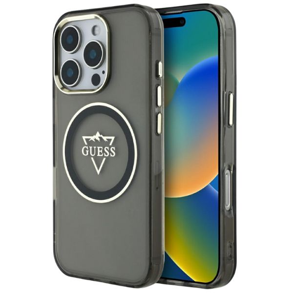 Dėklas Guess IML Metal Mountain Logo MagSafe Apple iPhone 16 Pro juodos spalvos aprašymas - Prekės nuotrauka Dėklas Guess IML Metal Mountain Logo MagSafe Apple iPhone 16 Pro juodos spalvos aprašymas - Prekės nuotrauka
