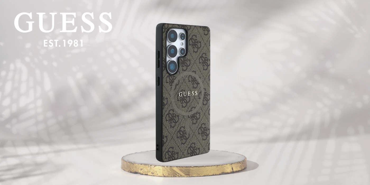 Dėklas Guess Leather 4G Colored Ring Classic Logo MagSafe Samsung Galaxy S25 Ultra rudos spalvos aprašymas - Prekės nuotrauka Dėklas Guess Leather 4G Colored Ring Classic Logo MagSafe Samsung Galaxy S25 Ultra rudos spalvos aprašymas - Prekės nuotrauka