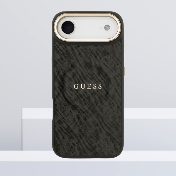 „Guess Peony Hot Stamp MagSafe“ dėklas, skirtas „iPhone Air“ – Juodas aprašymas - Prekės nuotrauka „Guess Peony Hot Stamp MagSafe“ dėklas, skirtas „iPhone Air“ – Juodas aprašymas - Prekės nuotrauka