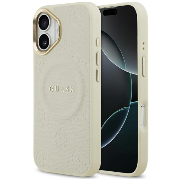Dėklas Guess Peony Hot Stamp MagSafe skirtas Apple iPhone 17 beige aprašymas - Prekės nuotrauka Dėklas Guess Peony Hot Stamp MagSafe skirtas Apple iPhone 17 beige aprašymas - Prekės nuotrauka