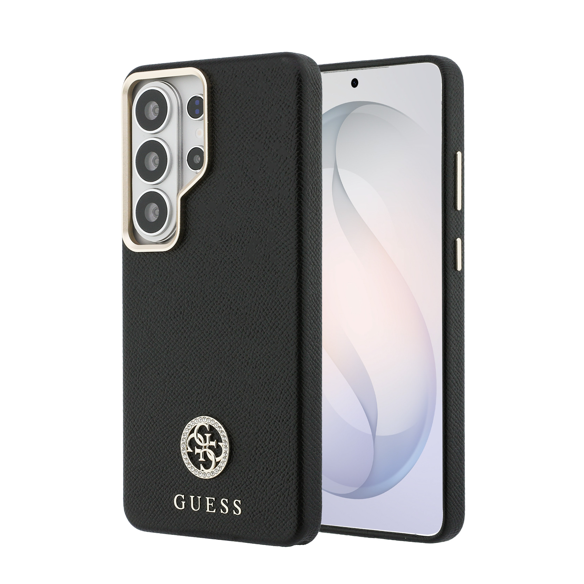 Dėklas Guess Rhinestone Round Logo MagSafe Samsung Galaxy S26 Ultra juodos spalvos aprašymas - Prekės nuotrauka