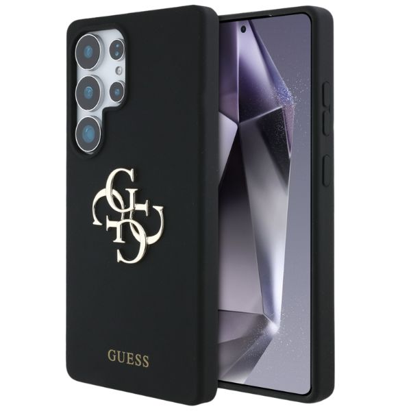 Dėklas Guess Silicone Big 4G Logo Bottom Script Samsung Galaxy S25 Ultra juodos spalvos aprašymas - Prekės nuotrauka