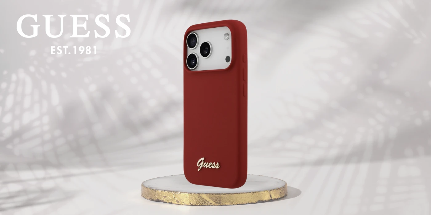 Dėklas Guess Silicone Script Metal Logo MagSafe skirtas Apple iPhone 17 Pro magenta aprašymas - Prekės nuotrauka