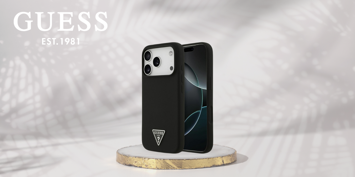 Dėklas Guess Silicone Triangle Logo MagSafe Apple iPhone 17 Pro Max juodos spalvos aprašymas - Prekės nuotrauka