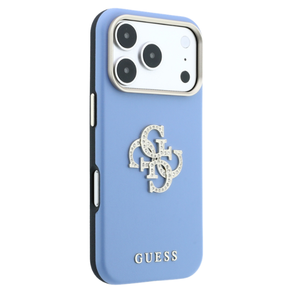 Dėklas Guess Smooth & Big Strass Logo, skirtas iPhone 18 Pro Max / 17 Pro Max, mėlynas aprašymas - Prekės nuotrauka