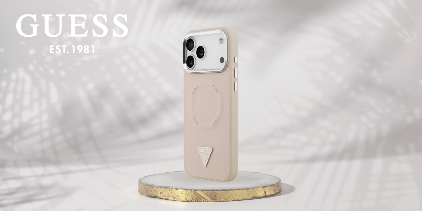Dėklas Guess Triangle Logo MagSafe, skirtas iPhone 18 Pro Max / 17 Pro Max, rožinis aprašymas - Prekės nuotrauka