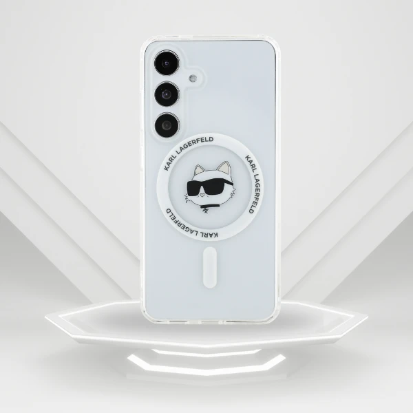 Dėklas Karl Lagerfeld Button Choupette Head Printed Logo MagSafe Samsung Galaxy S25 baltos spalvos aprašymas - Prekės nuotrauka Dėklas Karl Lagerfeld Button Choupette Head Printed Logo MagSafe Samsung Galaxy S25 baltos spalvos aprašymas - Prekės nuotrauka