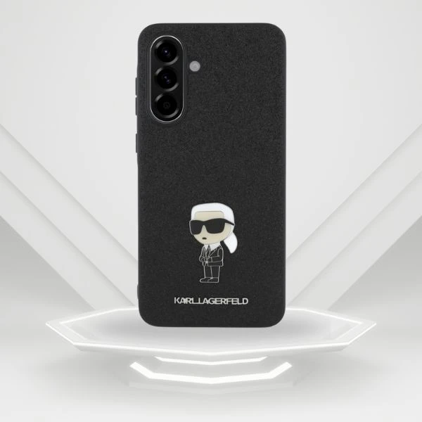 Dėklas Karl Lagerfeld Fixed Glitter Ikonik Logo Metal Pin skirtas Samsung Galaxy A56 juodos spalvos aprašymas - Prekės nuotrauka