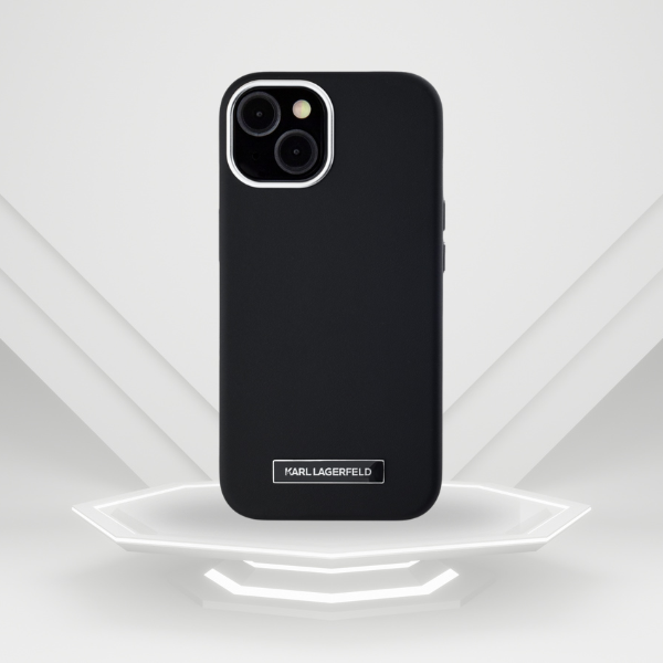 Dėklas Karl Lagerfeld FW Metal Plate MagSafe Apple iPhone 15 juodos spalvos aprašymas - Prekės nuotrauka Dėklas Karl Lagerfeld FW Metal Plate MagSafe Apple iPhone 15 juodos spalvos aprašymas - Prekės nuotrauka