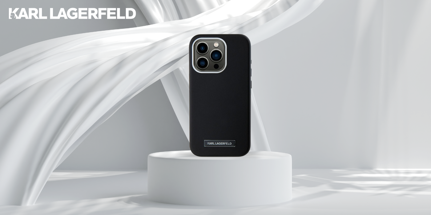 Dėklas Karl Lagerfeld FW Metal Plate MagSafe Apple iPhone 15 Pro Max juodos spalvos aprašymas - Prekės nuotrauka
