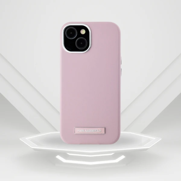 Dėklas Karl Lagerfeld FW Metal Plate MagSafe skirtas Apple iPhone 15 rožinės spalvos aprašymas - Prekės nuotrauka Dėklas Karl Lagerfeld FW Metal Plate MagSafe skirtas Apple iPhone 15 rožinės spalvos aprašymas - Prekės nuotrauka