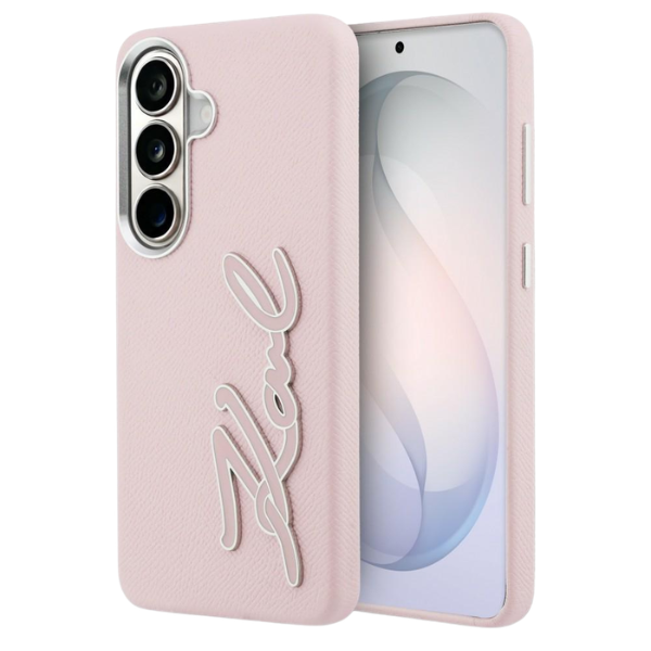 Dėklas Karl Lagerfeld Grained Signature Metal Resin Logo Samsung Galaxy S26 rožinės spalvos aprašymas - Prekės nuotrauka Dėklas Karl Lagerfeld Grained Signature Metal Resin Logo Samsung Galaxy S26 rožinės spalvos aprašymas - Prekės nuotrauka