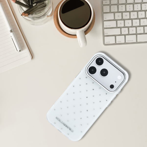 Dėklas Karl Lagerfeld IML Rhinestones Allover and Electroplated Logo skirtas iPhone 18 Pro Max /17 Pro Max aprašymas - Prekės nuotrauka