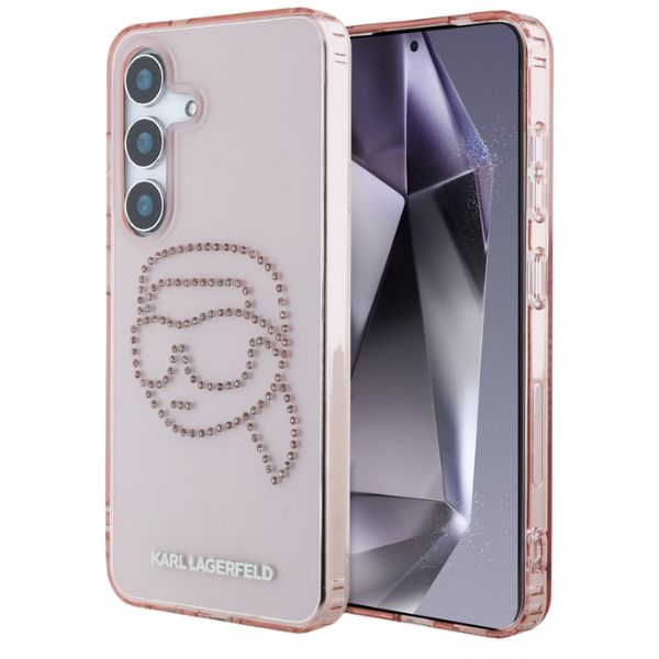 Dėklas Karl Lagerfeld Rhinestones K. Head Logo Samsung Galaxy S25 rožinės spalvos aprašymas - Prekės nuotrauka