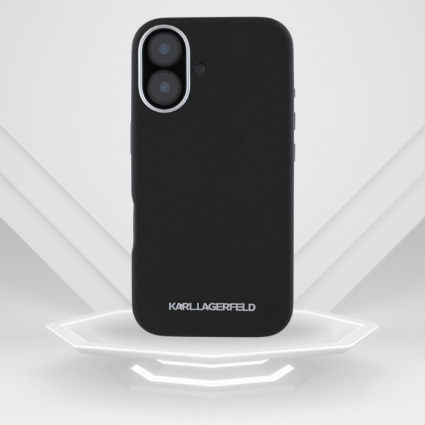 Dėklas Karl Lagerfeld Saffiano Full Wrapped Elongated Metal Logo MagSafe Apple iPhone 16 juodos spalvos aprašymas - Prekės nuotrauka Dėklas Karl Lagerfeld Saffiano Full Wrapped Elongated Metal Logo MagSafe Apple iPhone 16 juodos spalvos aprašymas - Prekės nuotrauka