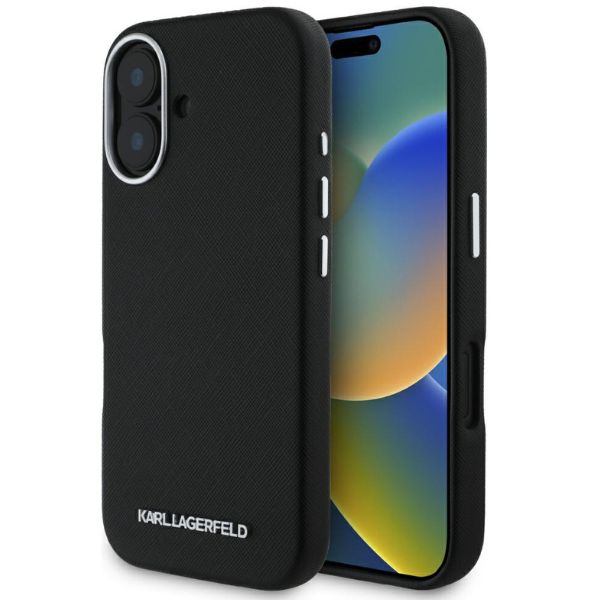 Dėklas Karl Lagerfeld Saffiano Full Wrapped Elongated Metal Logo MagSafe Apple iPhone 16 juodos spalvos aprašymas - Prekės nuotrauka Dėklas Karl Lagerfeld Saffiano Full Wrapped Elongated Metal Logo MagSafe Apple iPhone 16 juodos spalvos aprašymas - Prekės nuotrauka