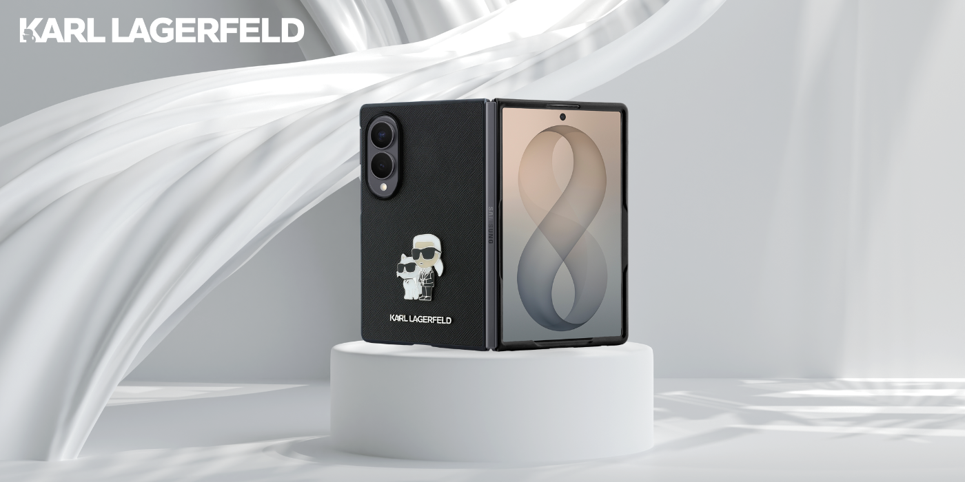 Dėklas Karl Lagerfeld Saffiano Karl&Choupette Pin for Samsung Galaxy Z Fold8 juodos spalvos aprašymas - Prekės nuotrauka