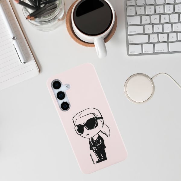 Dėklas Karl Lagerfeld Silicone Graffiti Ikonik Printed Logo MagSafe Samsung Galaxy S25 rožinės spalvos aprašymas - Prekės nuotrauka