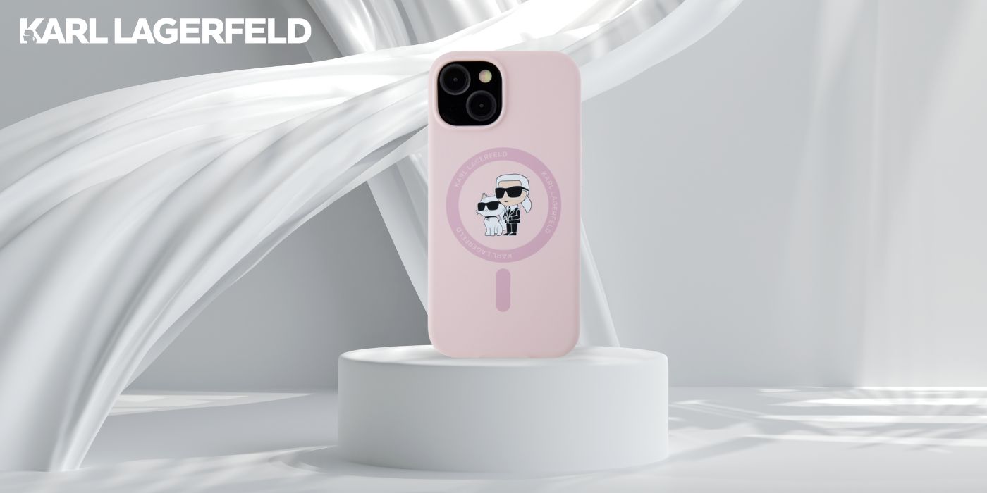 Dėklas Karl Lagerfeld Silicone Karl&Choupette MagSafe Apple iPhone 15 rožinės spalvos aprašymas - Prekės nuotrauka