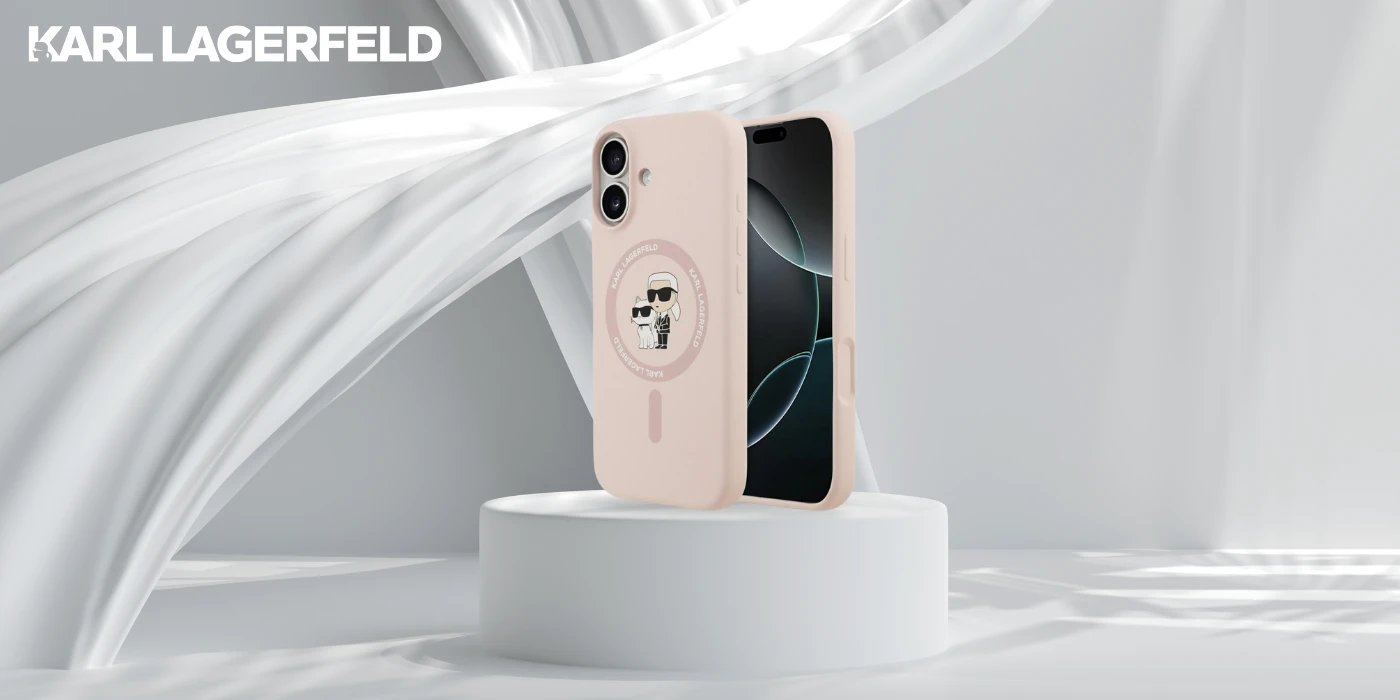 Dėklas Karl Lagerfeld Silicone Karl&Choupette Ring MagSafe skirtas Apple iPhone 17 rožinės spalvos aprašymas - Prekės nuotrauka