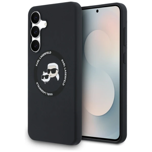 Dėklas Karl Lagerfeld Silicone Karl&Choupette Heads MagSafe skirtas Samsung Galaxy S25 FE juodos spalvos aprašymas - Prekės nuotrauka