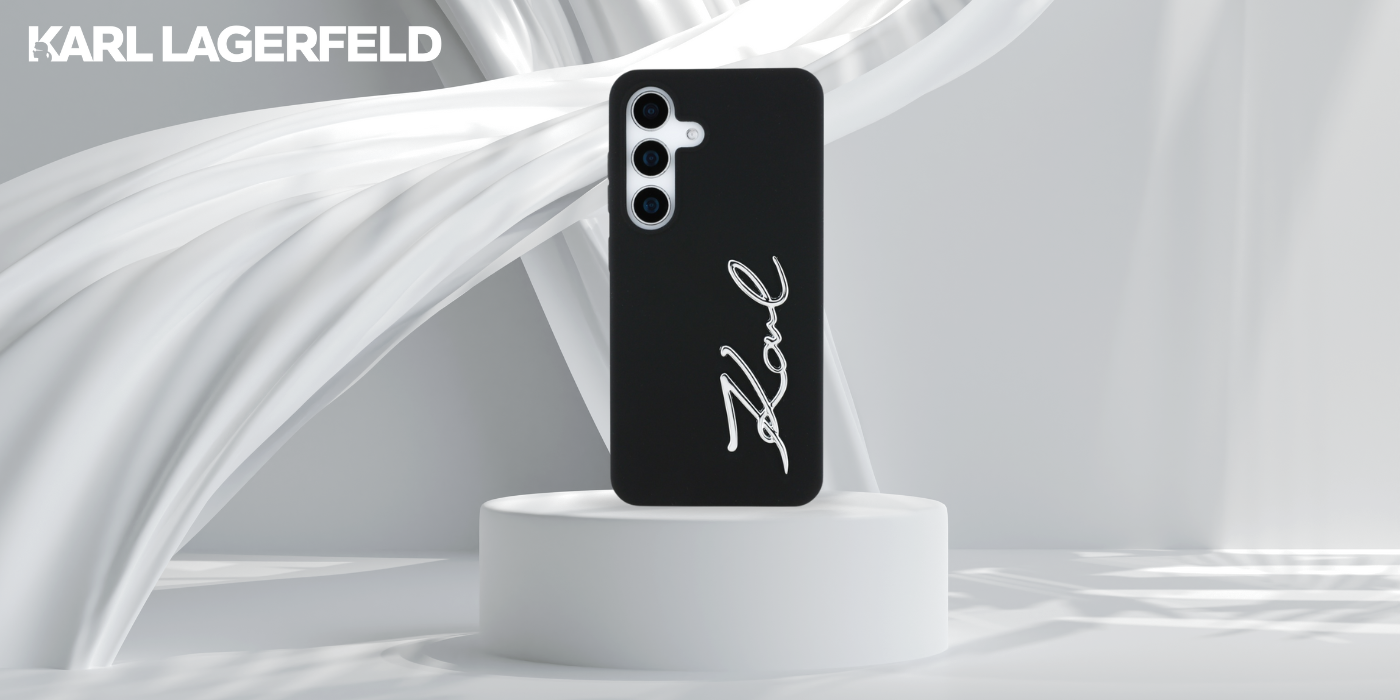 Dėklas Karl Lagerfeld Silicone Metal Signature Logo Samsung Galaxy S25 juodos spalvos aprašymas - Prekės nuotrauka