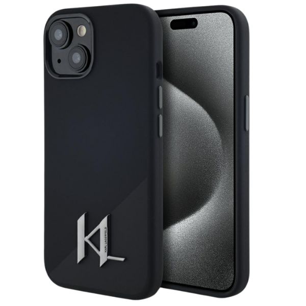 Dėklas Karl Lagerfeld Silicone Shadow Metal Initial MagSafe Apple iPhone 15 juodos spalvos aprašymas - Prekės nuotrauka