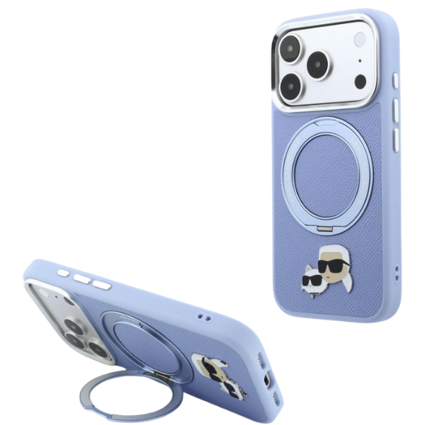 Dėklas Karl Lagerfeld su 360° žiediniu stovu Karl & Choupette Heads Pin MagSafe, skirtas iPhone 18 Pro Max aprašymas - Prekės nuotrauka
