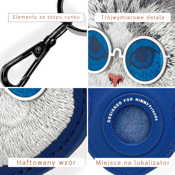 Dėklas locator Nimmy Glasses Cool Cat mėlynos spalvos aprašymas - Prekės nuotrauka Dėklas locator Nimmy Glasses Cool Cat mėlynos spalvos aprašymas - Prekės nuotrauka
