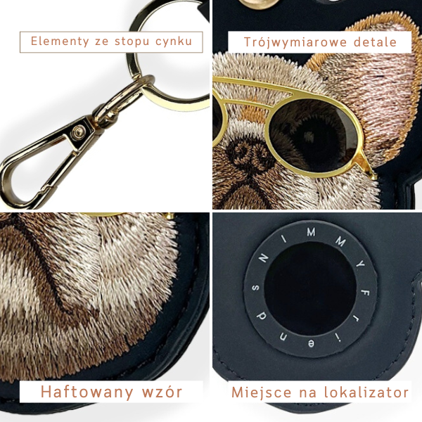 Dėklas locator Nimmy Glasses Cool Dog juodos spalvos aprašymas - Prekės nuotrauka