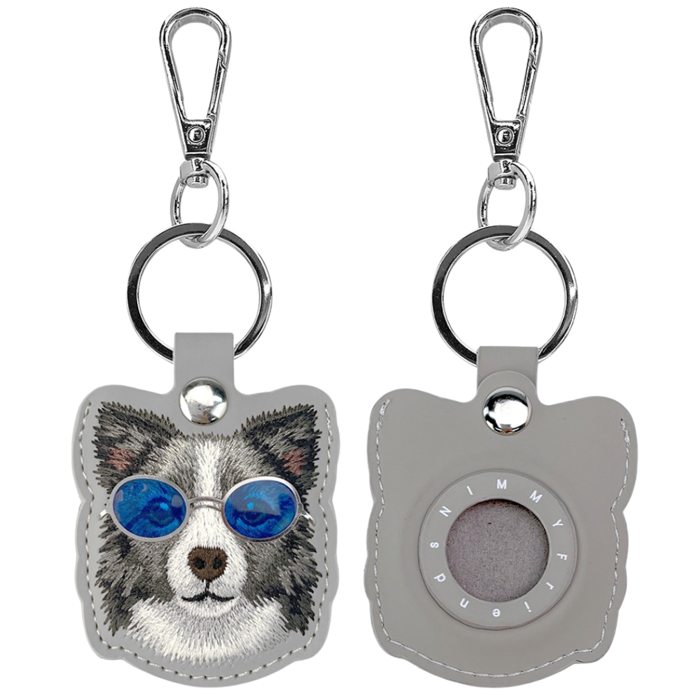 Dėklas locatorr Nimmy Glasses Cool and Cute Dog pilkos spalvos aprašymas - Prekės nuotrauka Dėklas locatorr Nimmy Glasses Cool and Cute Dog pilkos spalvos aprašymas - Prekės nuotrauka